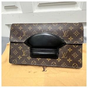 Authentic Louis Vuitton Chaillot Brown Monogram Leather Vintage Clutch Bag